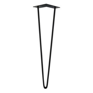 Pied de table design fixe acier époxy noir, de 30 à 50 cm