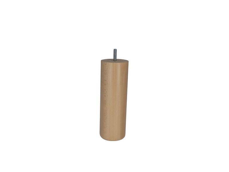 Pied Lit / Sommier Cylindrique 68x200mm - Hêtre Vernis Blanc