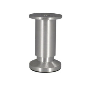 Pied Meuble Cylindrique Réglable 38x100 - Aluminium Brossé Gris
