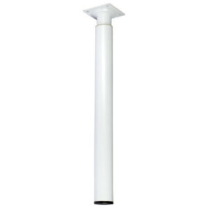 Pied Meuble Cylindrique Réglable Métal Époxy Blanc