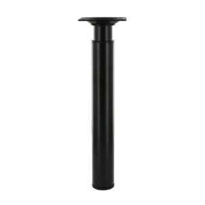 Pied table basse cylindrique réglable, H. 21 à 35 cm acier époxy noir