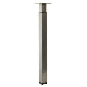Pied Table Carré Cime Réglable Acier Brossé Gris