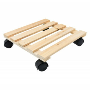 Support roulant carré pin brut 30x30x5.2 cm charge supportée 30 kg maximum