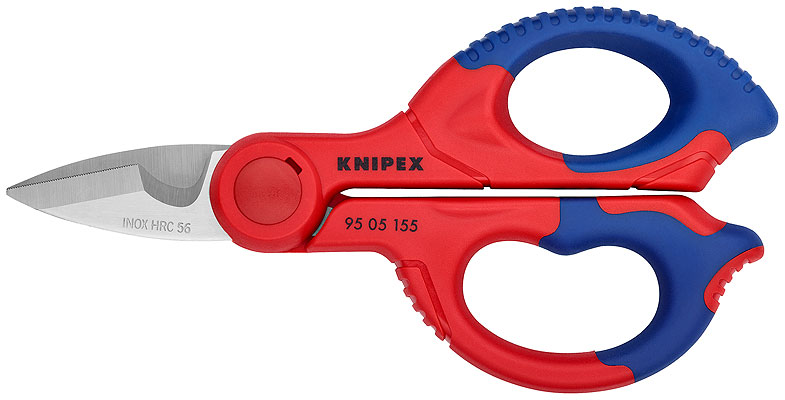 Ciseau d'électricien bi-matière KNIPEX 95 05 155 SB