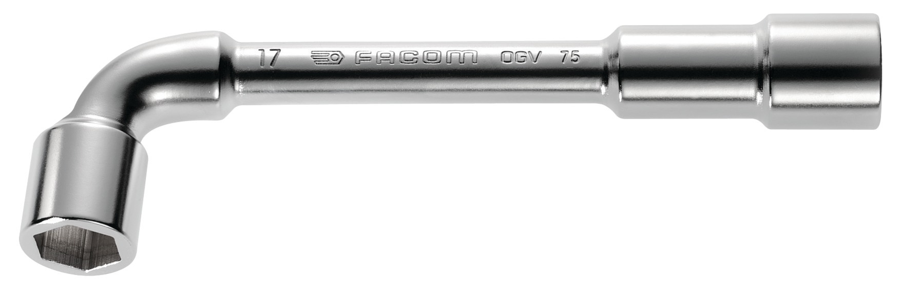 Clé à pipe débouchée forgée 6x6 pans 29 mm L.300 mm FACOM 75.29