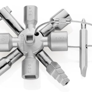 Clé universelle TWINKEY® pour armoires de commande à 8 empreintes KNIPEX 001101