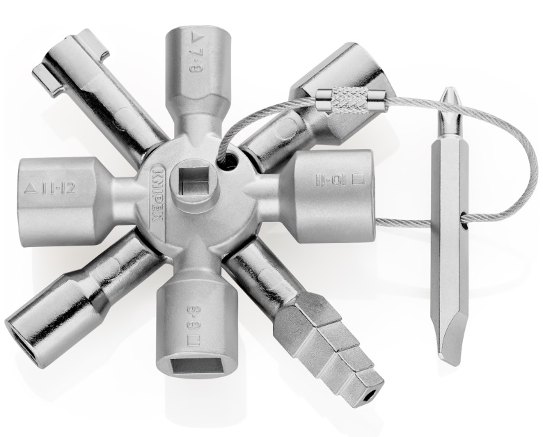 Clé universelle TWINKEY® pour armoires de commande à 8 empreintes KNIPEX 001101