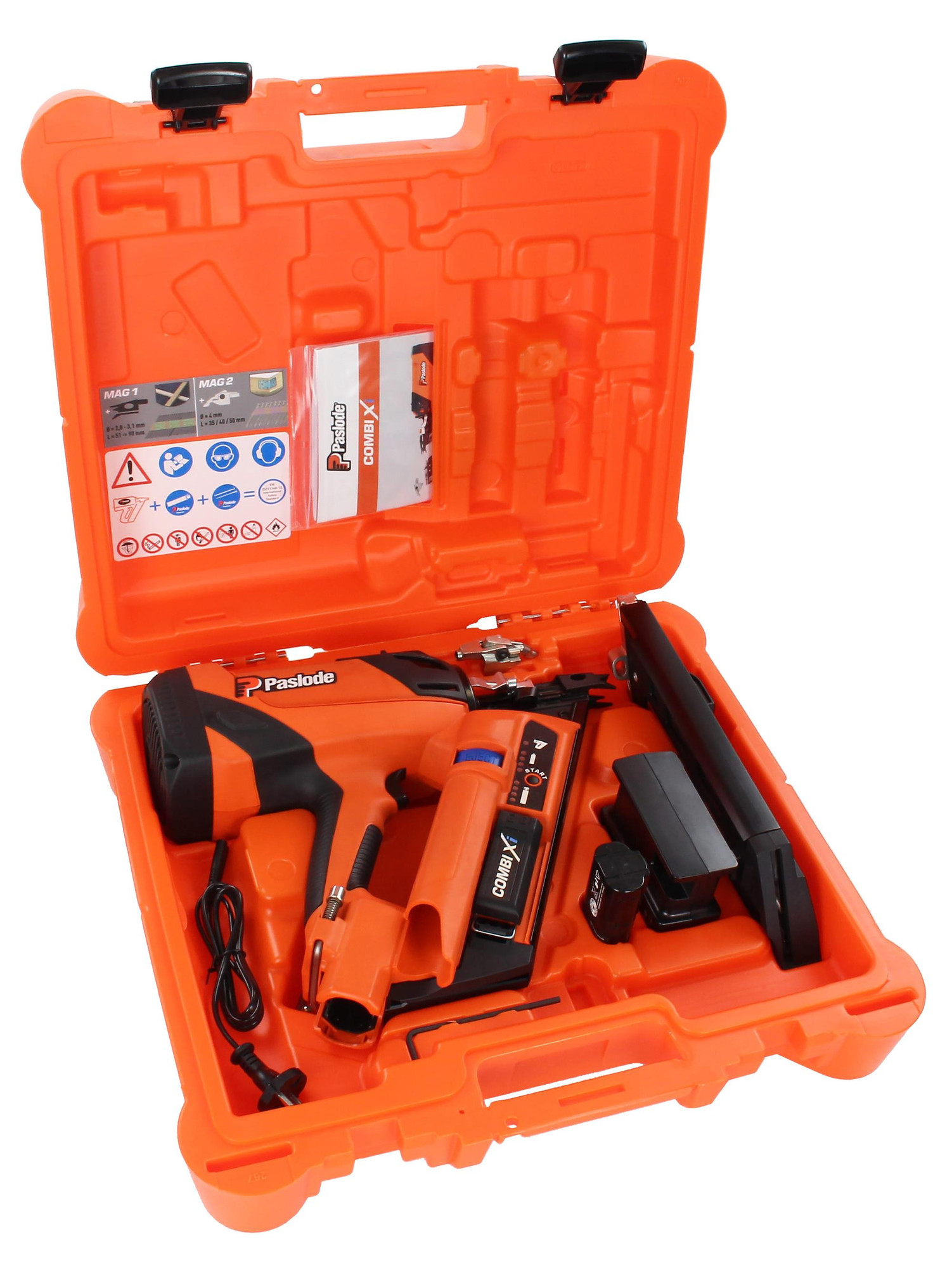 Cloueur 2en1 COMBI Xi + pack clous crantés + batterie 2,1Ah + chargeur + coffret SPIT PASLODE 054764