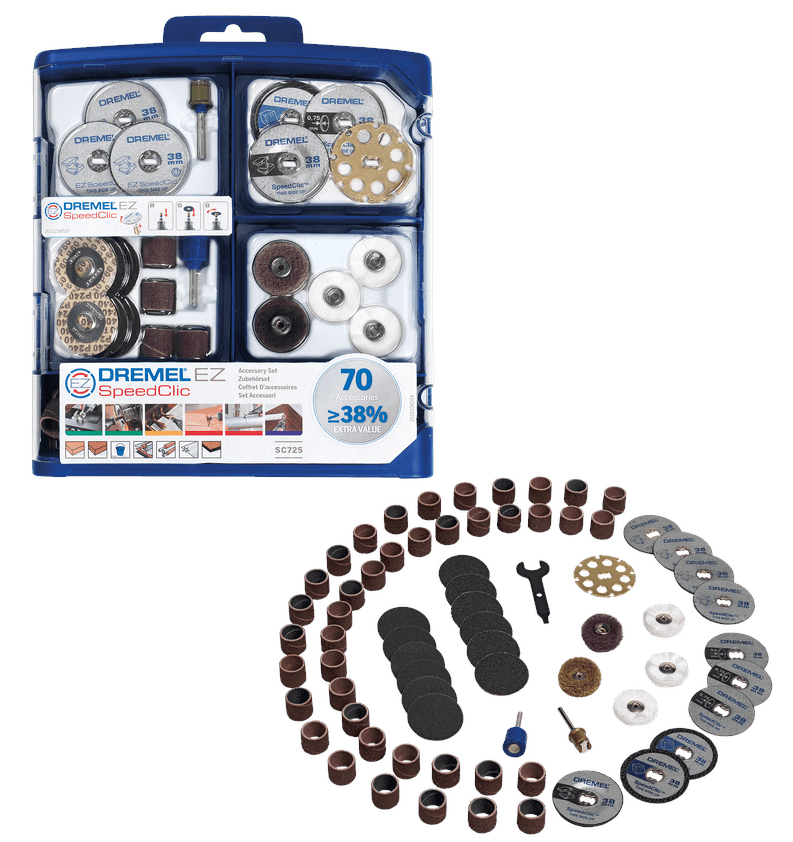 Coffret 70 accessoires EZ SpeedClic multi-usage SC725 DREMEL 2615E725JA