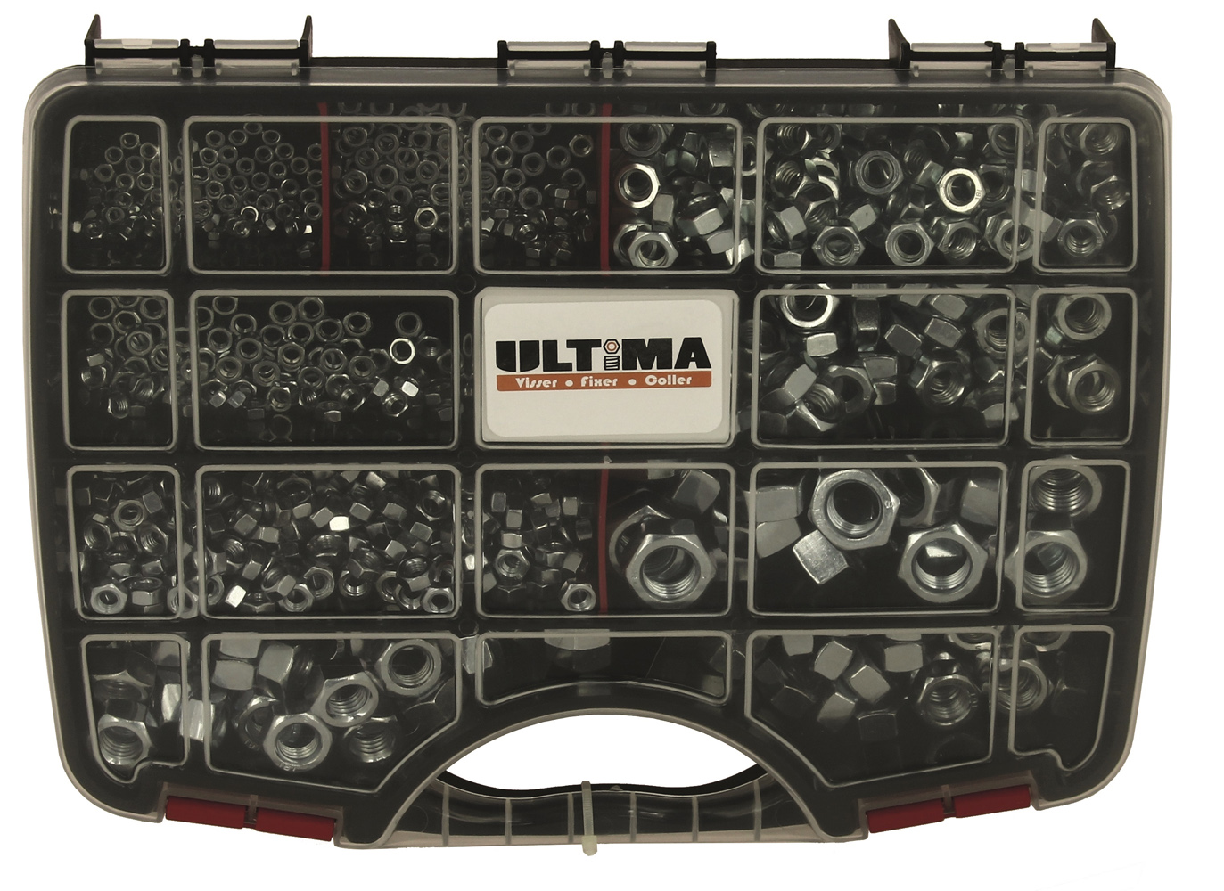 Coffret 765 écrous COF901 acier zingué blanc ULTIMA AFBPACK03