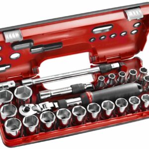 Coffret DBOX cliquet extensible 1/2'' - douilles 1/2'' 6 pans métriques FACOM SXL.DBOX3PB