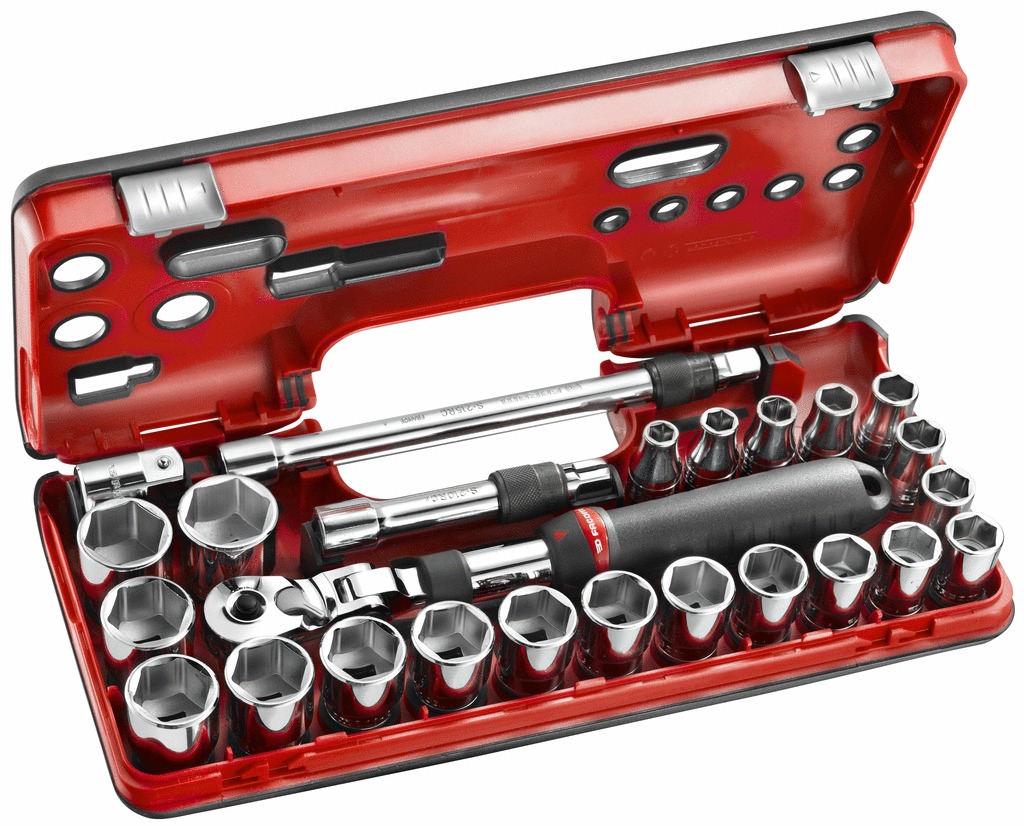 Coffret DBOX cliquet extensible 1/2'' - douilles 1/2'' 6 pans métriques FACOM SXL.DBOX3PB