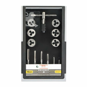 Coffret de 13 pièces tarauds et filières PEUGEOT + clé Usage Courant , Conditionnement x 13 pcs