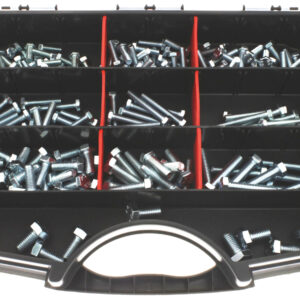 Coffret de 172 vis à tête hexagonale classe 8.8 zinguée blanc COF801 ULTIMA AFBPACK01