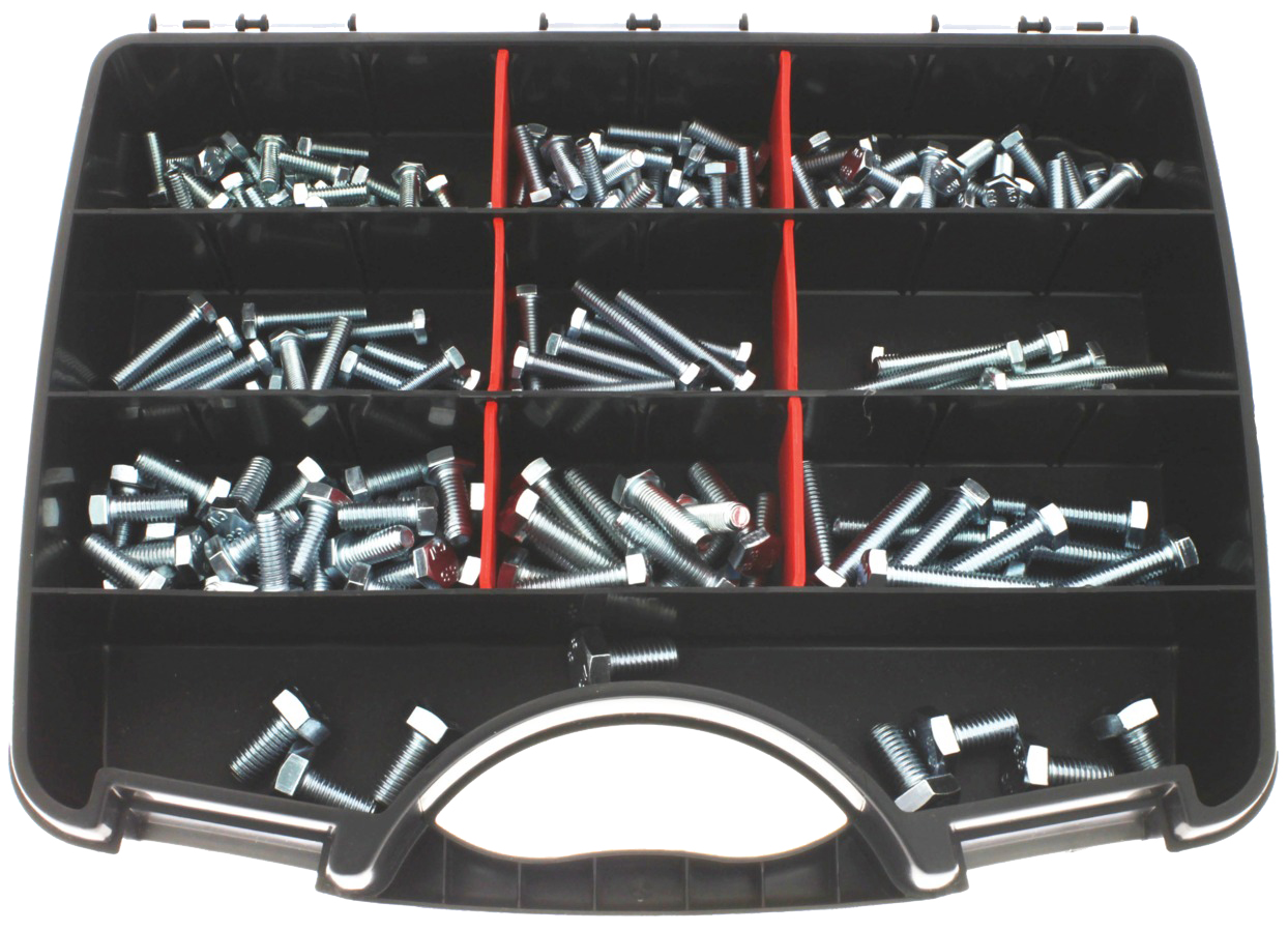 Coffret de 172 vis à tête hexagonale classe 8.8 zinguée blanc COF801 ULTIMA AFBPACK01