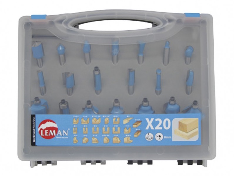 Coffret de 20 mèches de défonceuse DEF.428.20 LEMAN 428.700.20