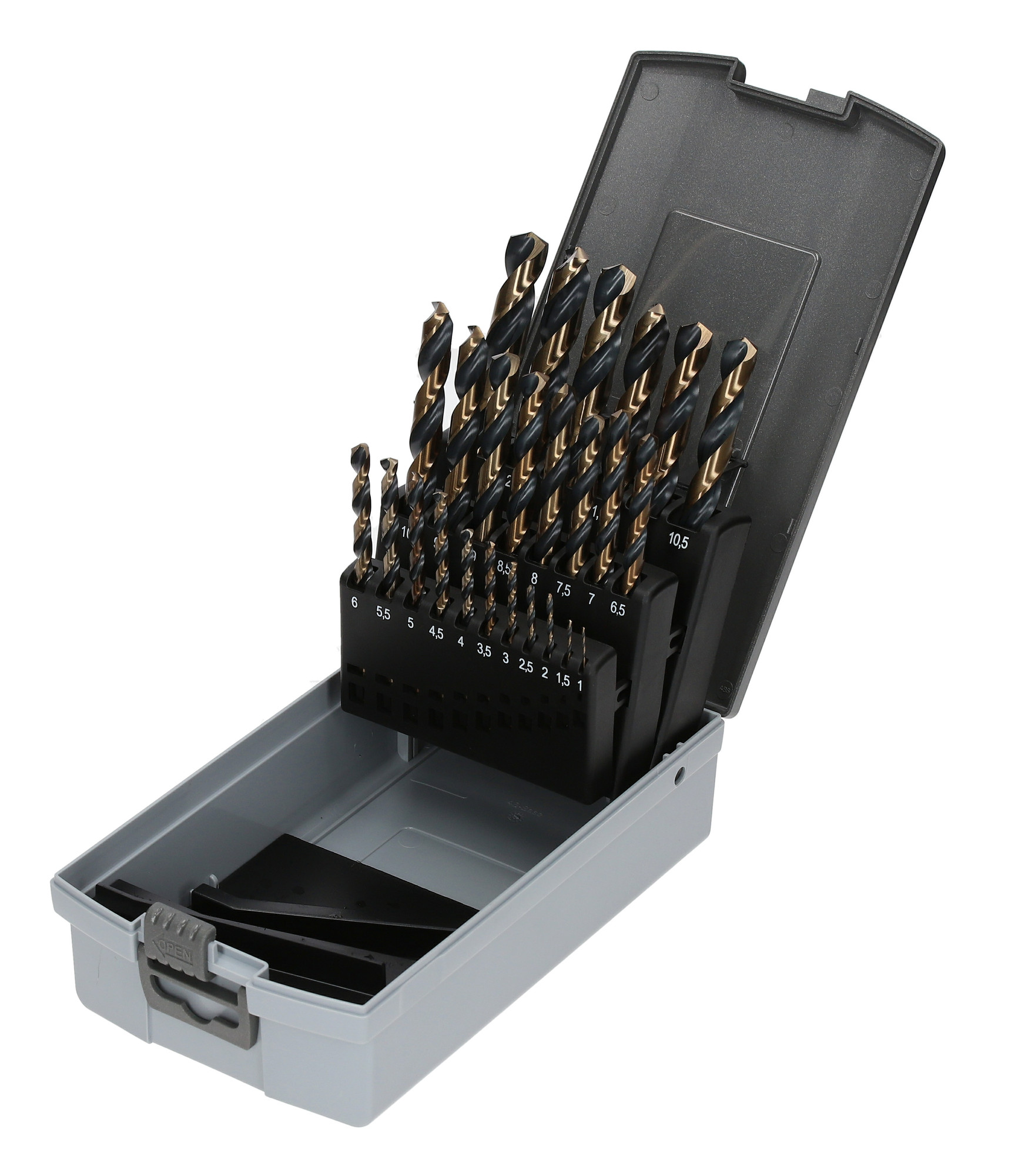 Coffret de 25 forets HSS taillés meulés M2 135° HANGER 155193