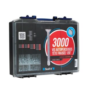 Coffret de 3000 vis autoperceuses à tête fraisée SCELL-IT COF004-TFC