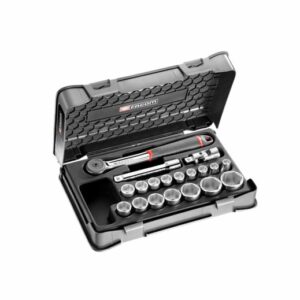 Coffret douilles 1/2'' 6 pans métriques 19 pièces FACOM S.161-2P6PB