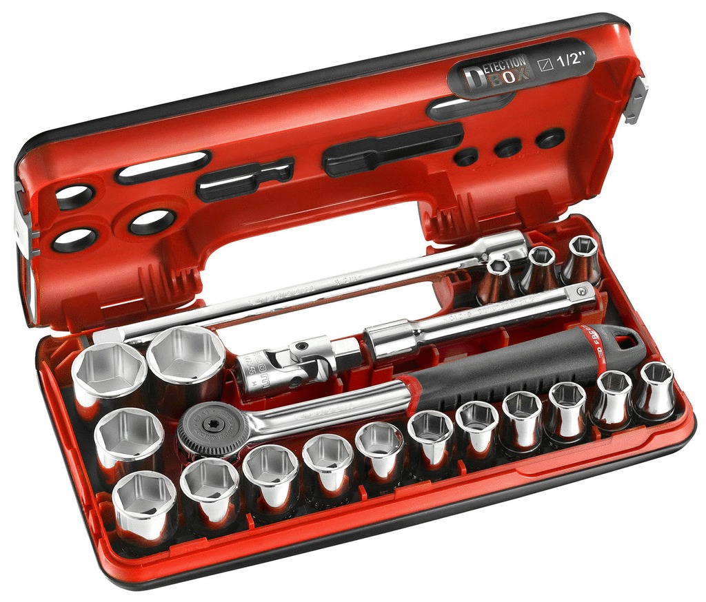 Coffret douilles 1/2'' 6 pans métriques - 21 pièces FACOM S.161DBOX1PB