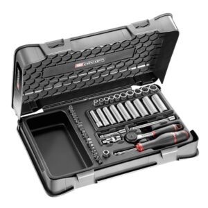 Coffret douilles 1/4'' 6 pans métriques 46 pièces FACOM R.2BLPB