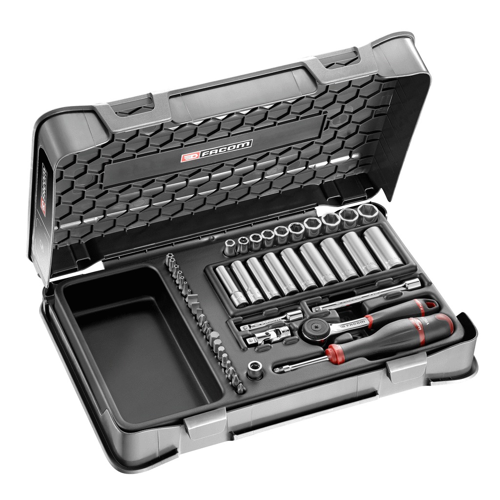 Coffret douilles 1/4'' 6 pans métriques 46 pièces FACOM R.2BLPB