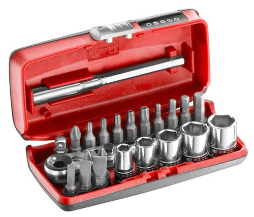 Coffret douilles 1/4'' 6 pans métriques et embouts 23 pièces FACOM R1PICOPB
