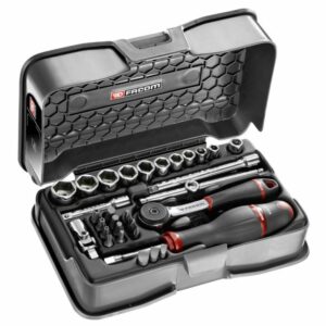 Coffret douilles 1/4'' 6 pans métriques et embouts 31 pièces FACOM R.161-5P6