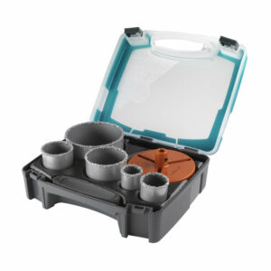 Coffret maçonnerie 5 trépans WOLFCRAFT CT Ø33, 43, 53, 68, 103 mm