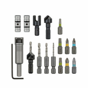 Coffret pour percer-fraiser & visser tout-en-un WOLFCRAFT 3086000 16 pièces