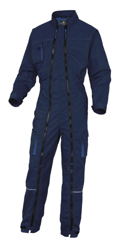 Combinaison de travail MACH2 V2 M2CZ2 à double zips bleu marine/bleu roi TL DELTA PLUS M2CZ2BMGT