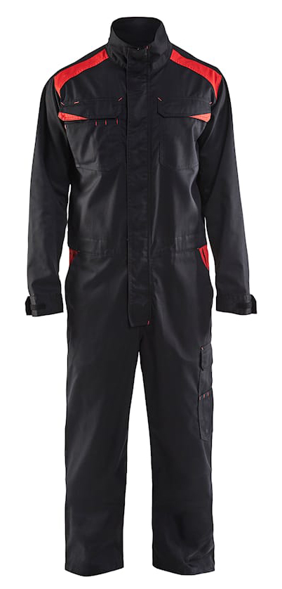 Combinaison industrie manches longues polycoton noir/rouge T56 BLÅKLÄDER 605418009956C62
