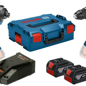Combo kit 2 machines 18V (GSR28/GDR160) + 2 batteries 4Ah + chargeur sous L-BOXX BOSCH 06019G5107