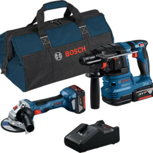 Combo-kit 2 outils 18 V (GWS 18V-7 + GBH 18V-22) + 2 batteries 4 Ah + chargeur rapide + sac BOSCH 0615A50037