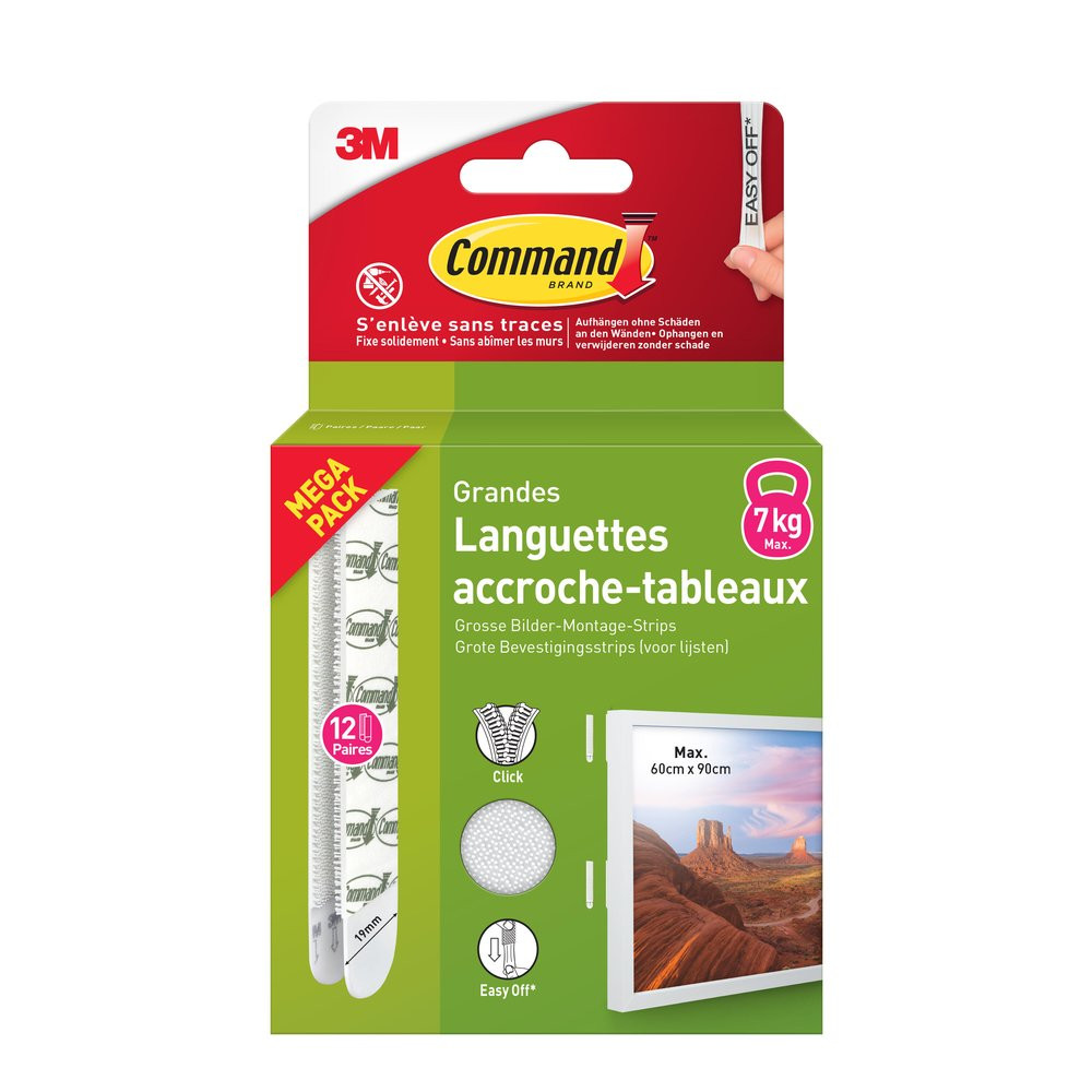 Languette accroche tableau grand modele lot de 24
