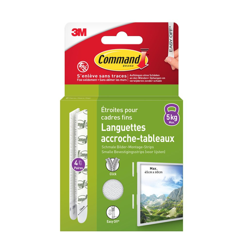 Languette adhesive blanc lot de 8