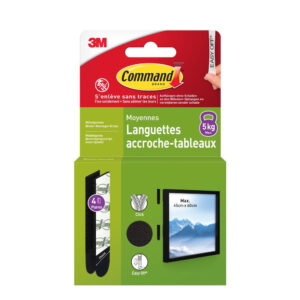 Languette de fixation pour tableau moyen modele noir lot de 8