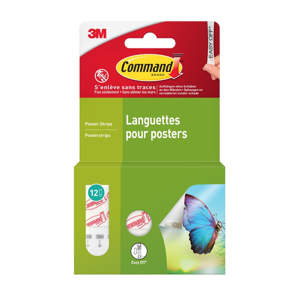 Languette poster petit modele blanc lot de 12