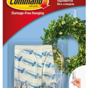 Lot de 2 crochets adhésif Ovale, COMMAND, transparent 0.9 kg