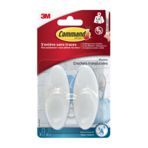 Lot de 2 crochets résistant à l'eau Glacé, COMMAND, blanc 1.3 kg