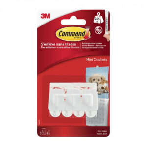 Lot de 3 crochets adhésif Taille s, COMMAND, blanc 0.225 kg