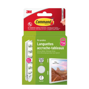 Lot de 4 languettes adhésives blanches Command 3M