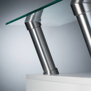 Console inclinée de snack inox diamètre 50 mm hauteur 202 mm LMC CON820IN