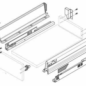 Cote double paroi ANTARO blumotion hauteur 98,5 mm 500 mm BLUM INT358M500GR