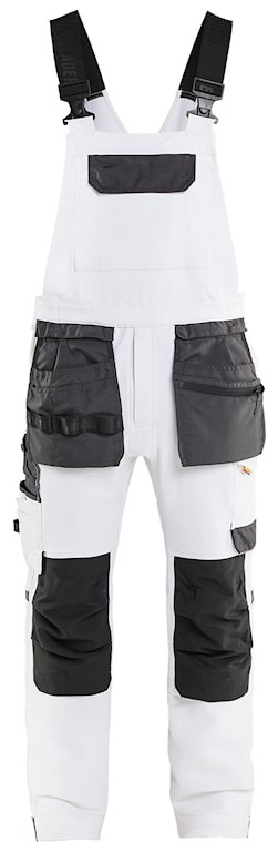 Cotte à bretelles peintre Stretch 4D blanc/gris foncé T50C BLÅKLÄDER 262516421098D108