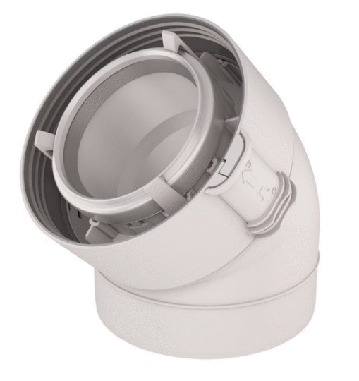 Coude 45° Rolux condensation 80/125 PPTL/PVC UBBINK 229500