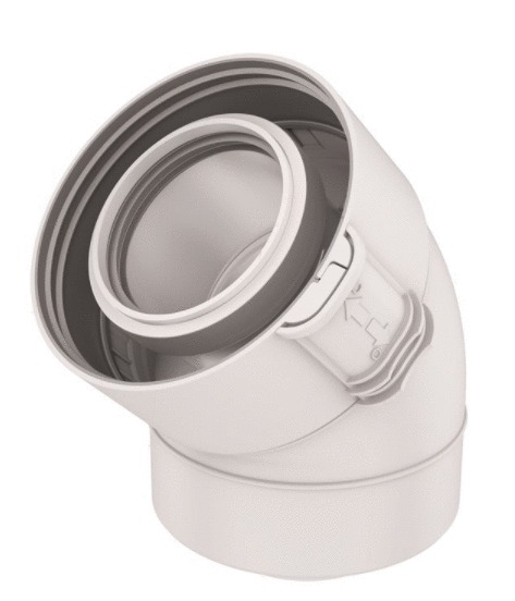 Coude 45° Rolux condensation D60/100 mm PPTL/PP sekurit UBBINK 229200