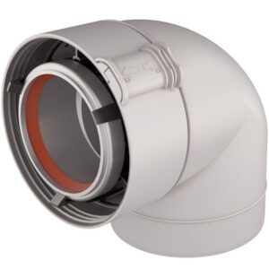 Coude 90° Rolux Sekurit gaz 80/125 mm Alu/PVC UBBINK 228521