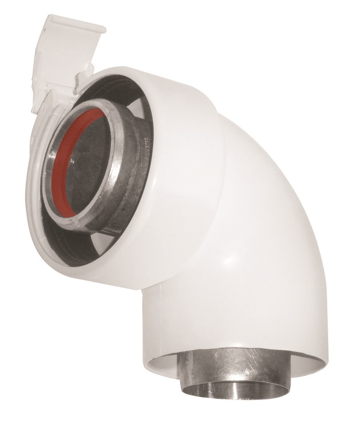 Coude 90° Rolux vent 60/100 Alu/PVC UBBINK 227233