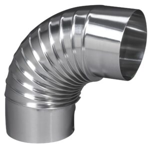 Coude EQ90° plissé aluminium 153 mm TEN 392153